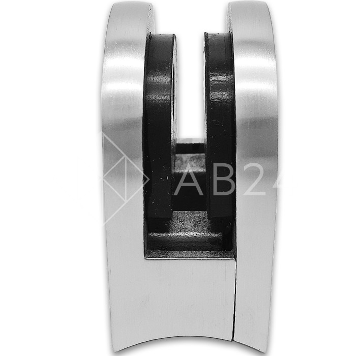 Крепление стекла FKK-80, 40х50х27 к круглой трубе Ø38 литое, нержавейка/матовый