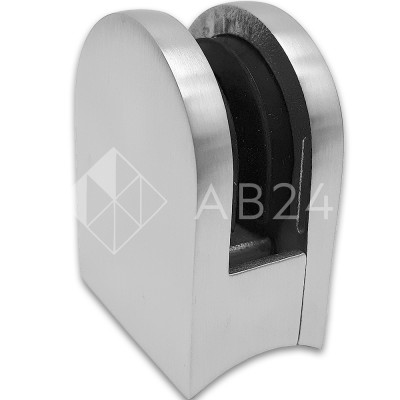 Крепление стекла FKK-80, 40х50х27 к круглой трубе Ø38 литое, нержавейка/матовый