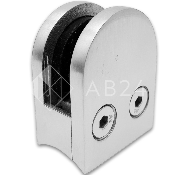 Крепление стекла FKK-80, 40х50х27 к круглой трубе Ø38 литое, нержавейка/матовый