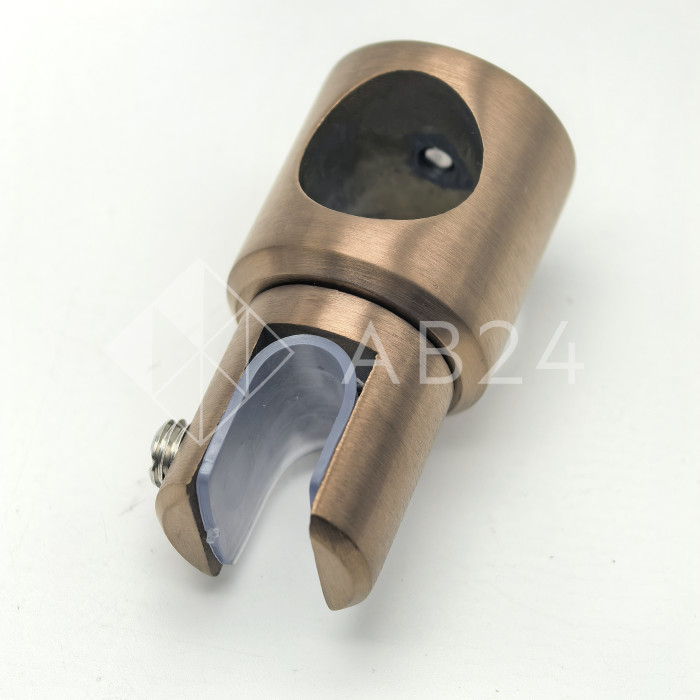 Держатель стекла FDC-11 трубы 19 сквозной 0°-360°, нержавейка/медь