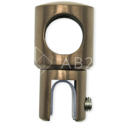 Держатель стекла FDC-11 трубы 19 сквозной 0°-360°, нержавейка/медь