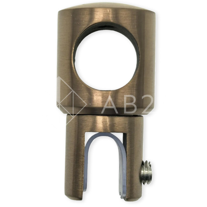 Держатель стекла FDC-11 трубы 19 сквозной 0°-360°, нержавейка/медь