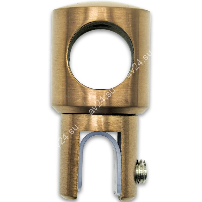 Держатель стекла FDC-11 трубы 19 сквозной 0°-360°, нержавейка/медь