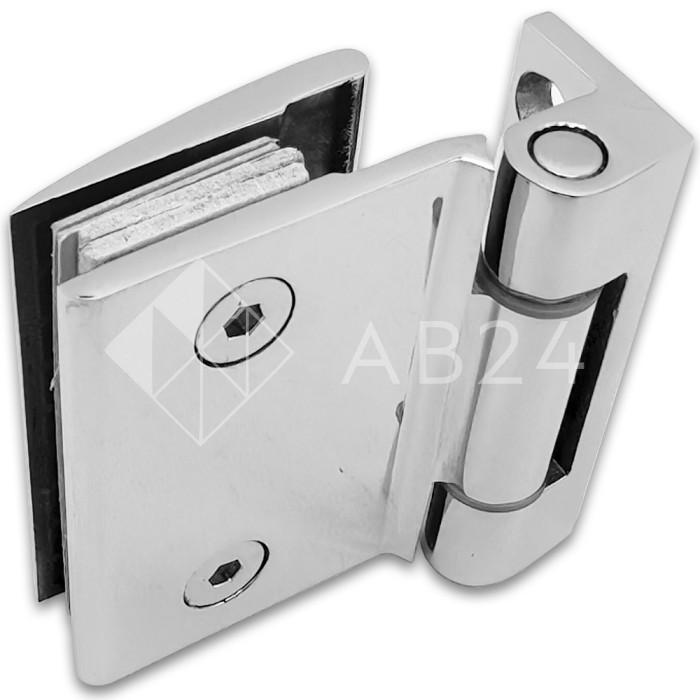 Петля Европа FDP-116 с обратной осью стена-стекло 90° без крышек, нержавейка/полированный