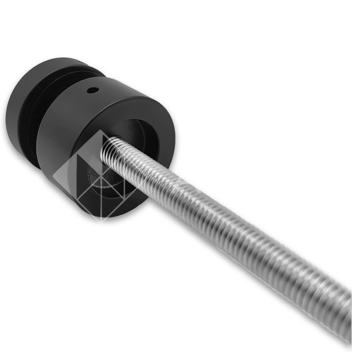 Стеклодержатель FKK-45, 10х20 мм Ø40 мм М10x1.5 для стекла, нержавейка/черный