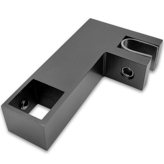 Держатель стекла FDC-55 сквозной 15х15 горизонтальный, нержавейка/оружейная сталь