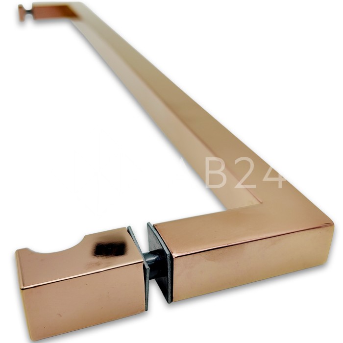 Ручка скоба FDR-85, 19х19х450х1.0 мм, нержавейка/розовое золото