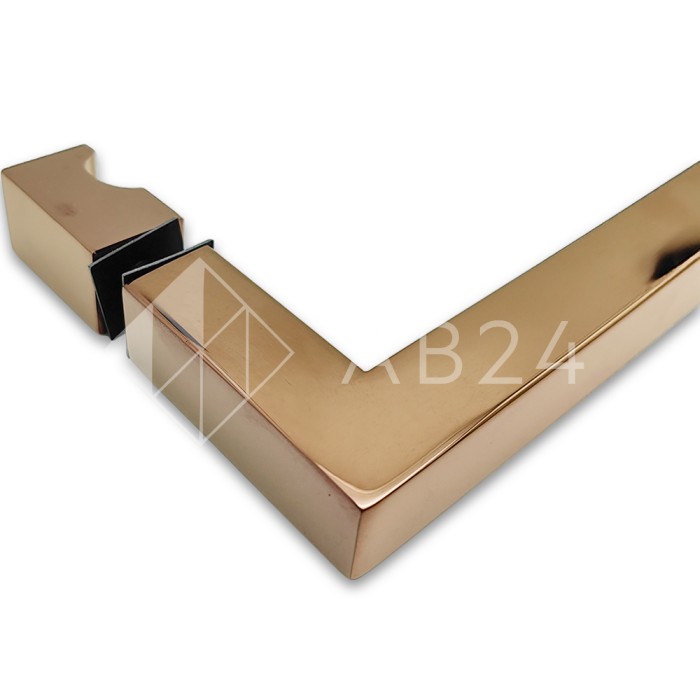 Ручка скоба FDR-85, 19х19х450х1.0 мм, нержавейка/розовое золото