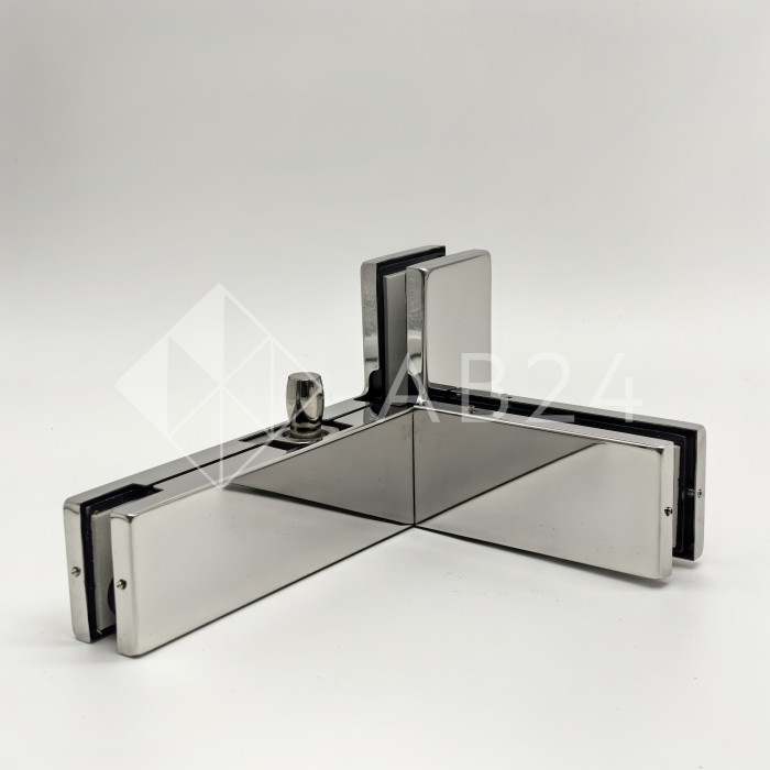 Фитинг угловой, FKF-35R с осью и ребром жесткости правосторонний, нержавейка/полированный