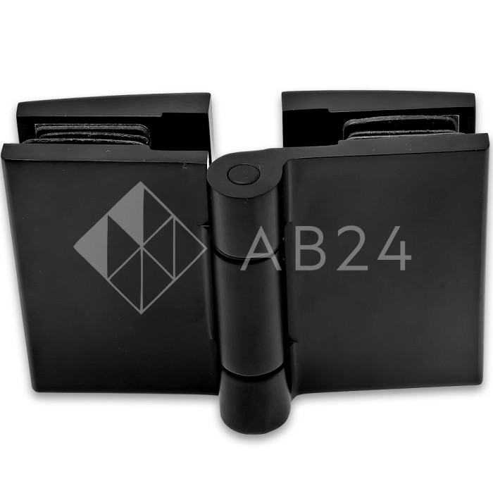 Петля Рея FDP-222 стекло-стекло 180° с крышками, латунь/черный