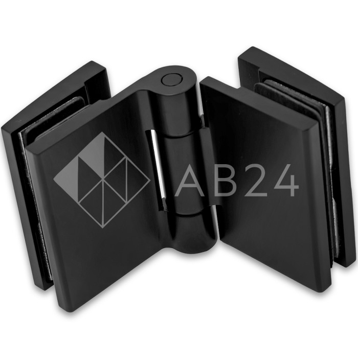 Петля Рея FDP-222 стекло-стекло 180° с крышками, латунь/черный