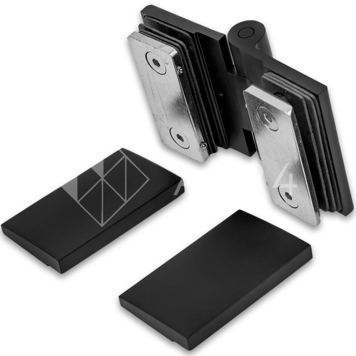 Петля Рея FDP-222 стекло-стекло 180° с крышками, латунь/черный