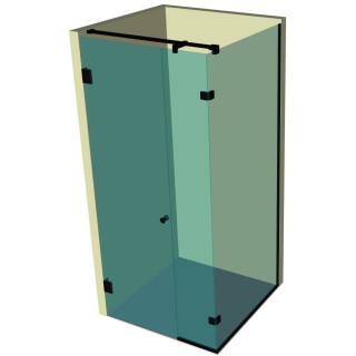 Душевая кабина угловая DK-204P в опорном профиле