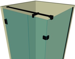 Душевая кабина угловая DK-204P в опорном профиле