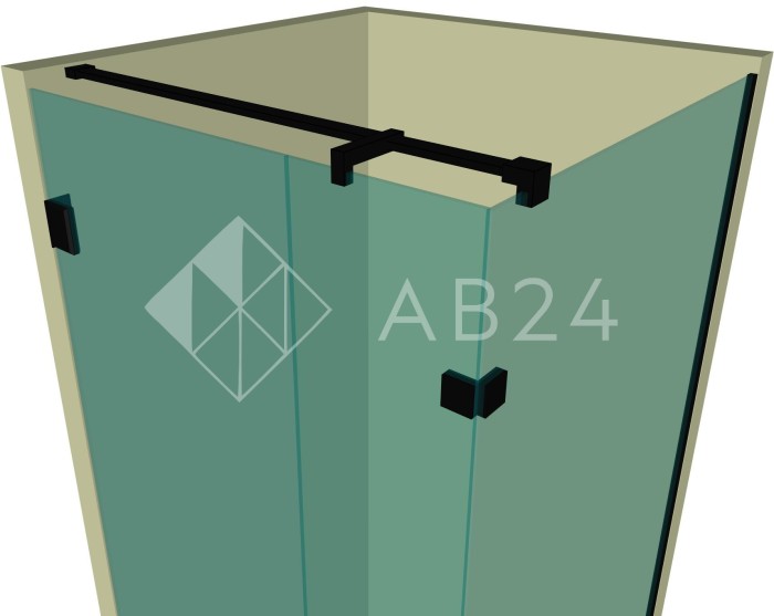 Душевая кабина угловая DK-204P в опорном профиле