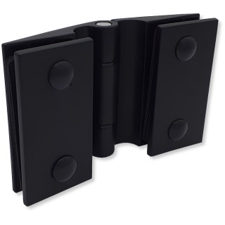 Петля Европа FDP-115 стекло-стекло 180° без крышек, нержавейка/черный