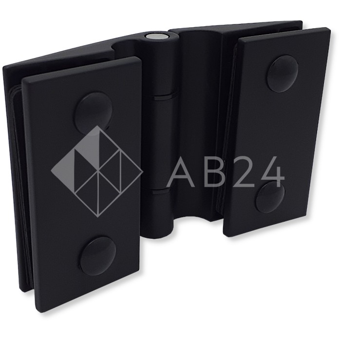 Петля Европа FDP-115 стекло-стекло 180° без крышек, нержавейка/черный