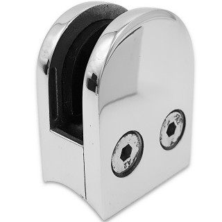 Крепление стекла FKK-80, 40х50х27 к круглой трубе Ø38 литое, нержавейка/полированный