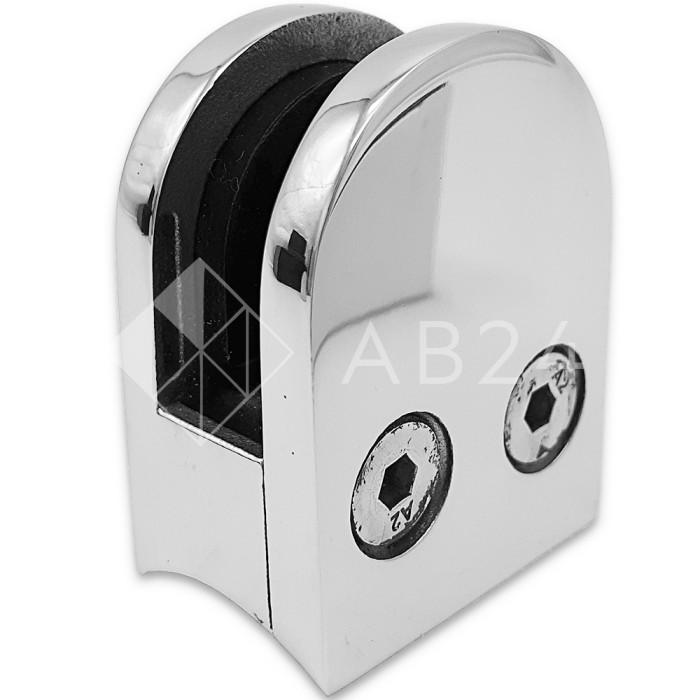 Крепление стекла FKK-80, 40х50х27 к круглой трубе Ø38 литое, нержавейка/полированный