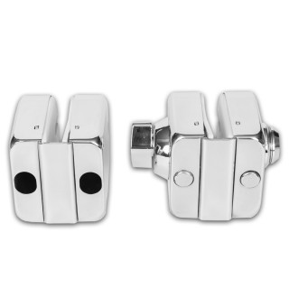 Замок FKZ-36 зажимной с круглым ригелем стекло-стекло ключ/защёлка, нержавейка/полированный