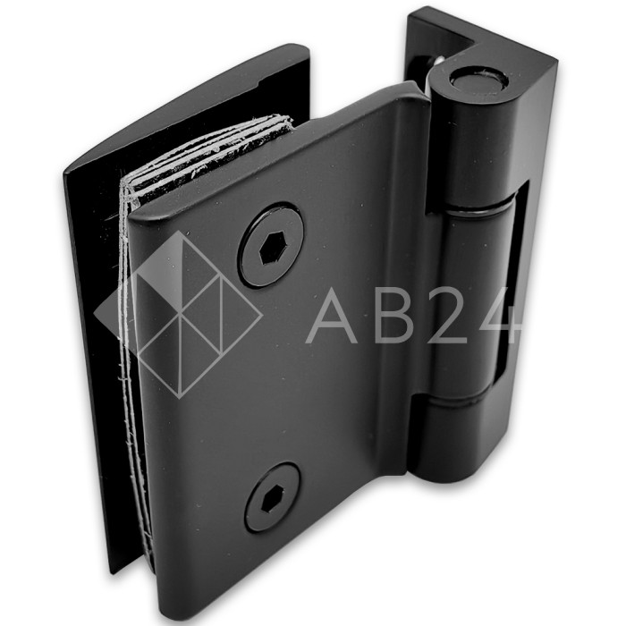 Петля Европа FDP-116 с обратной осью стена-стекло 90° без крышек, нержавейка/черный