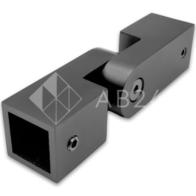 Соединитель FDC-57 трубы 15х15 регулируемый 90°-180°, нержавейка/оружейная сталь