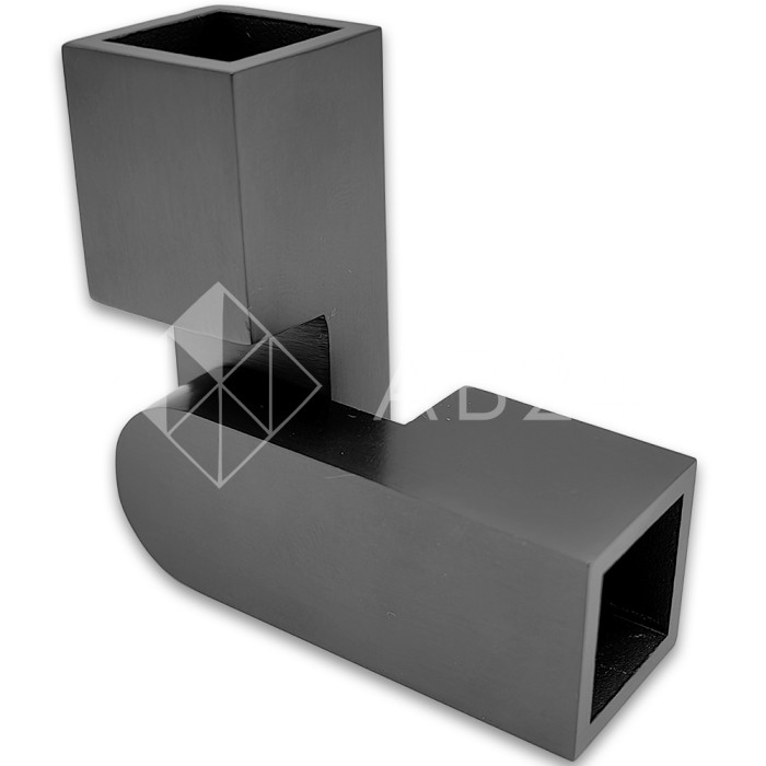 Соединитель FDC-57 трубы 15х15 регулируемый 90°-180°, нержавейка/оружейная сталь