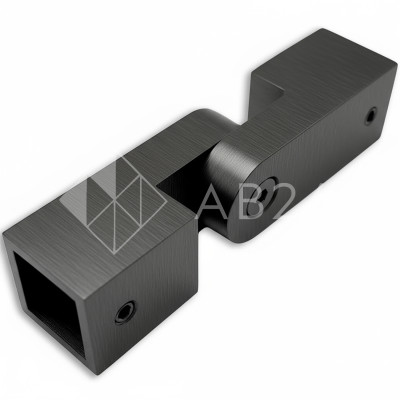 Соединитель FDC-57 трубы 15х15 регулируемый 90°-180°, нержавейка/оружейная сталь