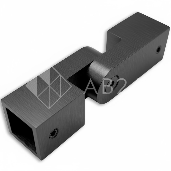 Соединитель FDC-57 трубы 15х15 регулируемый 90°-180°, нержавейка/оружейная сталь