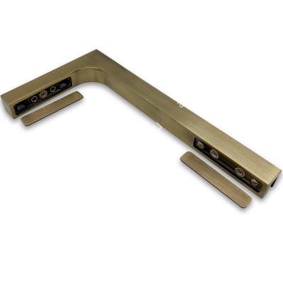 Угловой стабилизатор Диор FDK-3.1R, стена-стекло 90° правый, латунь/бронза