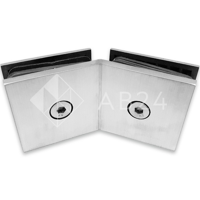 Коннектор для стекла Бета β FDK-28, стекло-стекло 135°, нержавейка/матовый