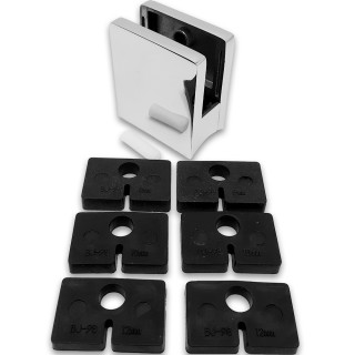 Крепление стекла FKK-81, 45х45х26 к круглой трубе Ø38 литое, нержавейка/полированный