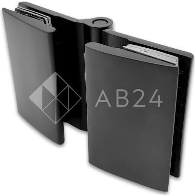 Петля Европа FDP-117 с обратной осью стекло-стекло 180° без крышек, нержавейка/черный