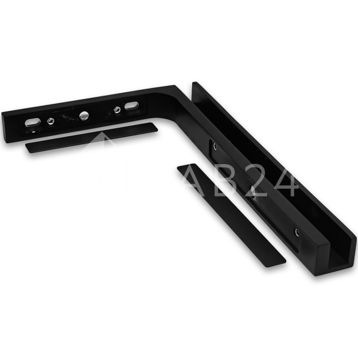 Угловой стабилизатор Диор FDK-5L стена-стекло 90˚ левый, нержавейка/черный