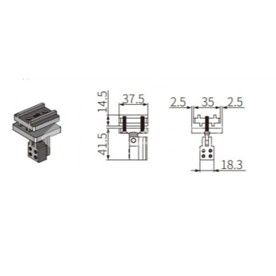 Механизм (1+0) FDS-19.5 нажимной для раздвижной системы FDS-19 в нишу на одну дверь