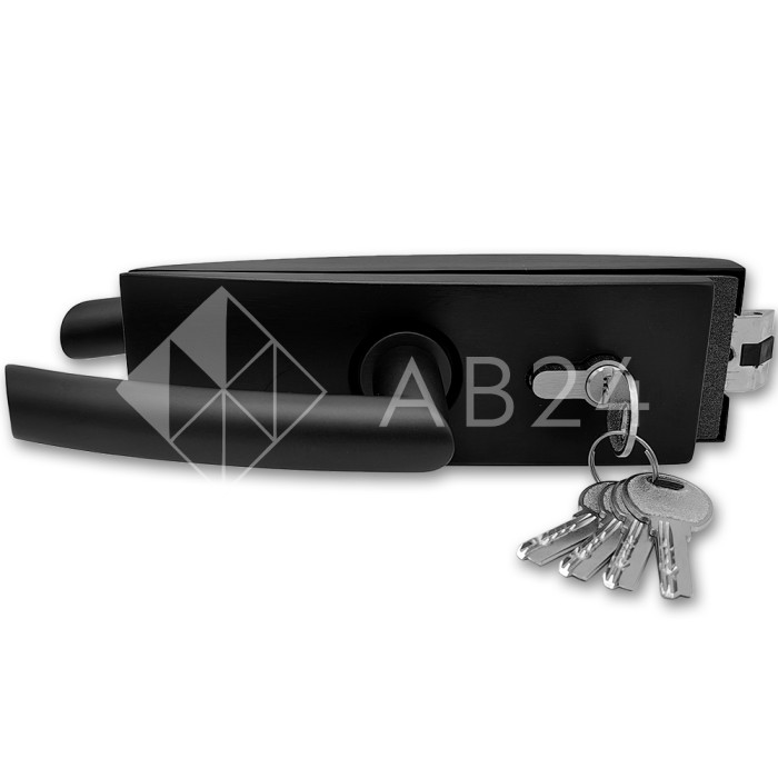 Замок FMZ-35-DEF с дефектом для межкомнатной двери из стекла ключ/защелка, алюминий/черный